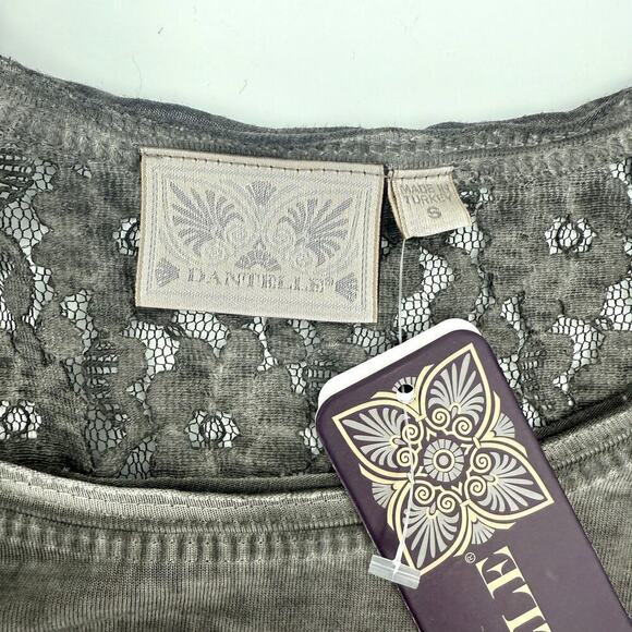 Dantelle NWT Distressed Faded Gray Tunic T-Shirt with Lace Back Women’s Small - Picture 4 of 10